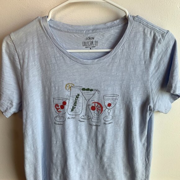 J. Crew Light Blue Cocktail Lineup Graphic Collector Short Sleeve Shirt - Picture 6 of 6